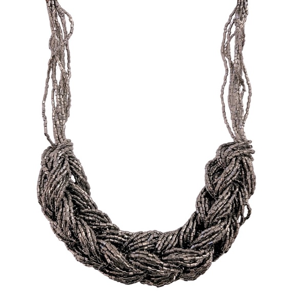 Elegant Braided Beaded Choker Chunky Necklace - Picture 1 of 6